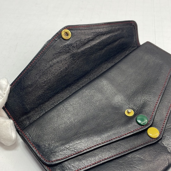 Authentic vintage CHRISTIAN DIOR multi snap black leather wallet with COA - Picture 7 of 12